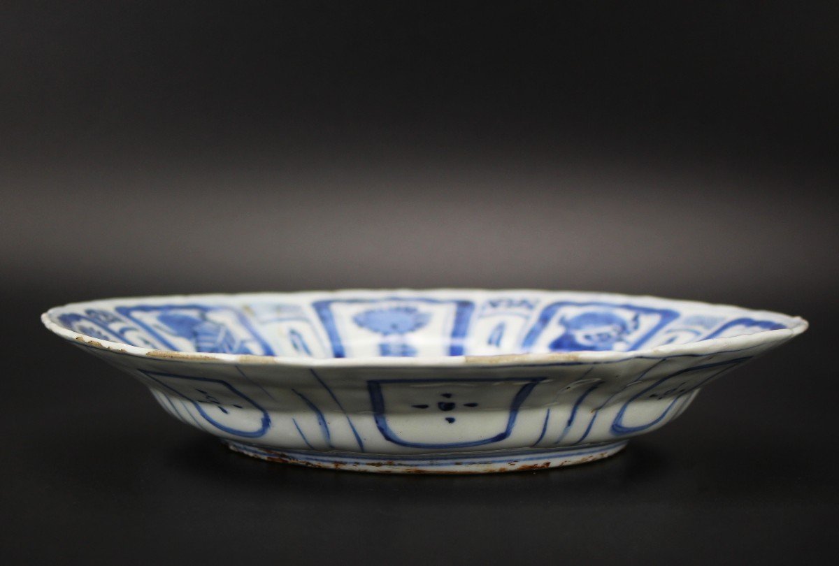 Chinese Porcelain Wanli Kraak Plate Blue And White Ming Dynasty Antique 17th C Export Dish Bird-photo-4