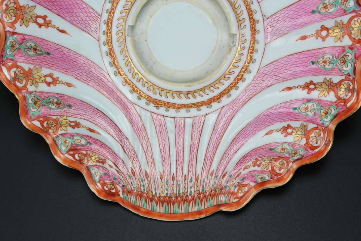 Assiettes Qianlong En Porcelaine Chinoise Famille Rose Mancerina Dynastie Qing Plat Export-photo-2