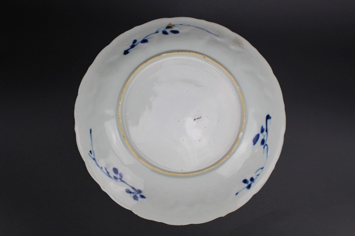 5 Assiettes En Porcelaine Chinoise Kangxi Bleu Et Blanc, Dynastie Qing Antiquités Du XVIIIe S.-photo-4