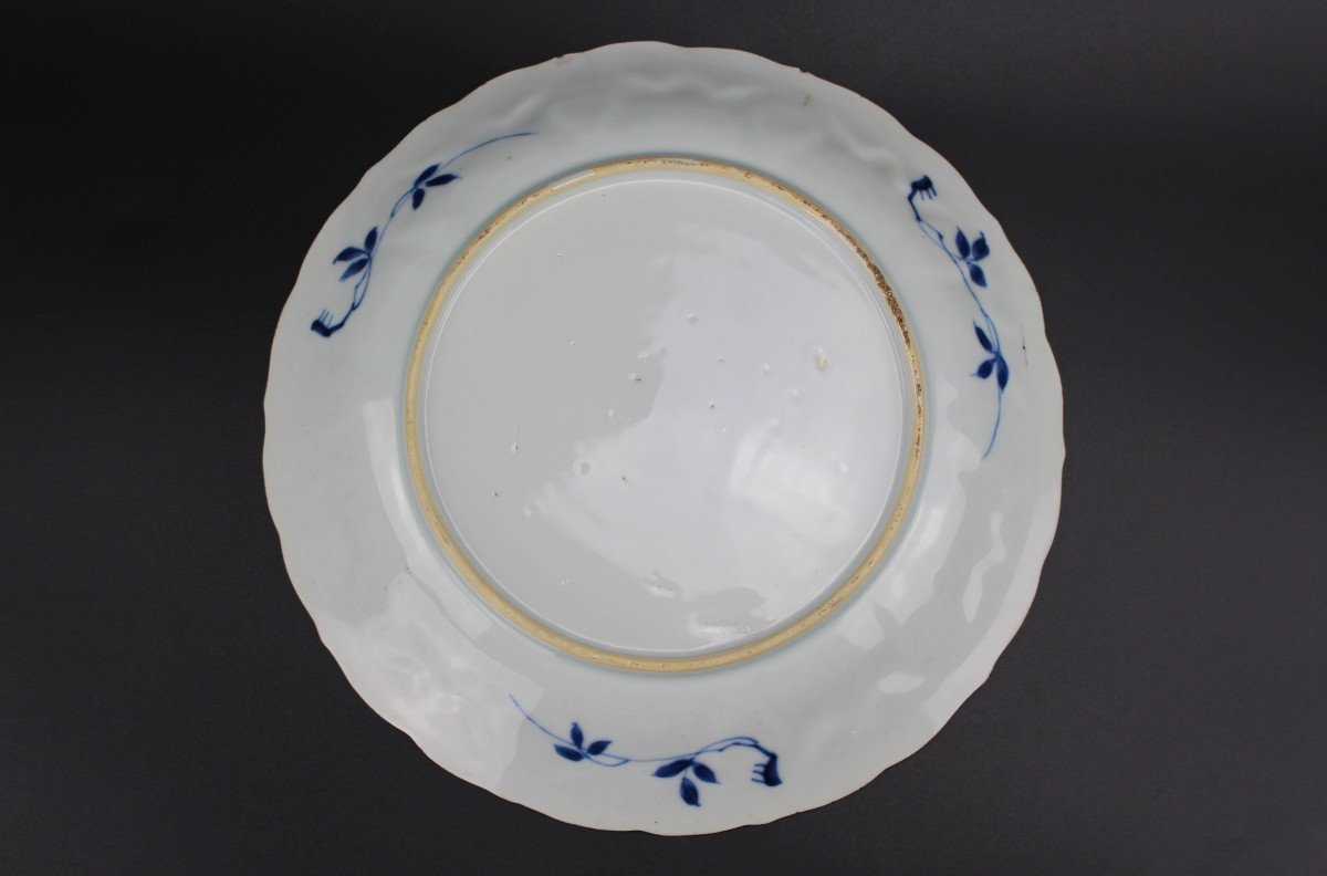 5 Assiettes En Porcelaine Chinoise Kangxi Bleu Et Blanc, Dynastie Qing Antiquités Du XVIIIe S.-photo-6