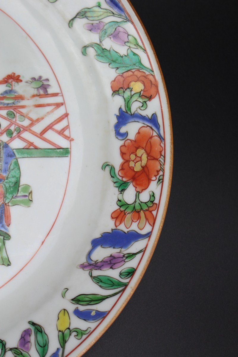 Chinese Porcelain Kangxi / Yongzheng Plate Famille Verte Qing Dynasty Antique 18th Century Dish-photo-3