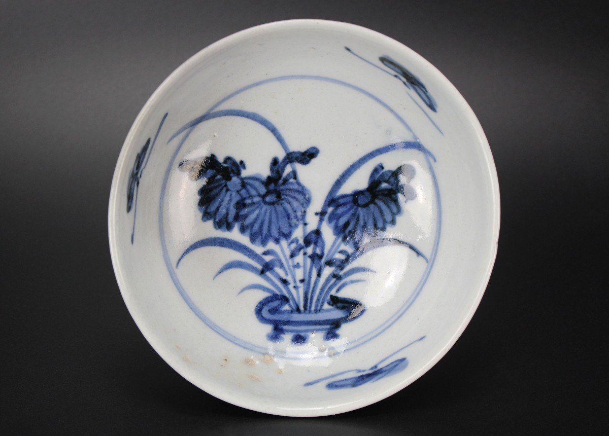 Japanese Porcelain Blue And White Shoki Imari Dish Edo Period Bowl Antique Early 17th Century -photo-2