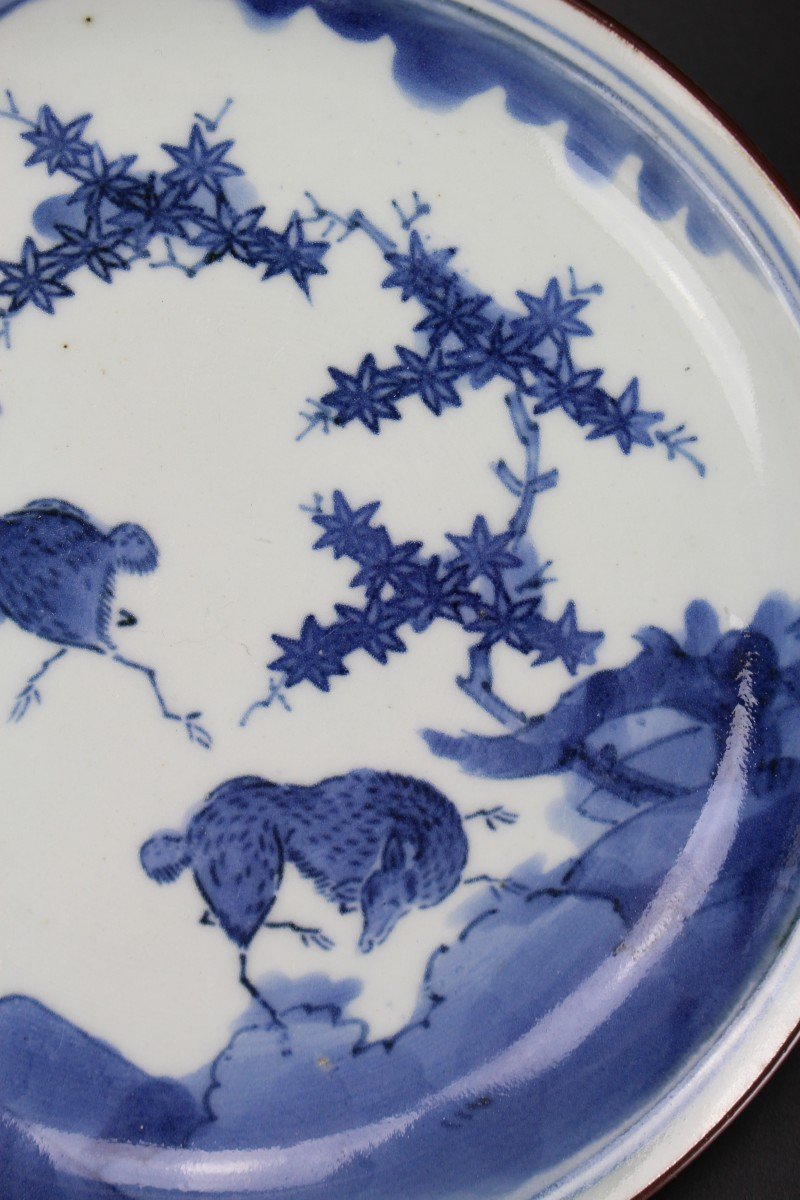 Japanese Porcelain Blue And White Dish Edo Period (1603-1868) 17 Century / 18th Century Plate-photo-3