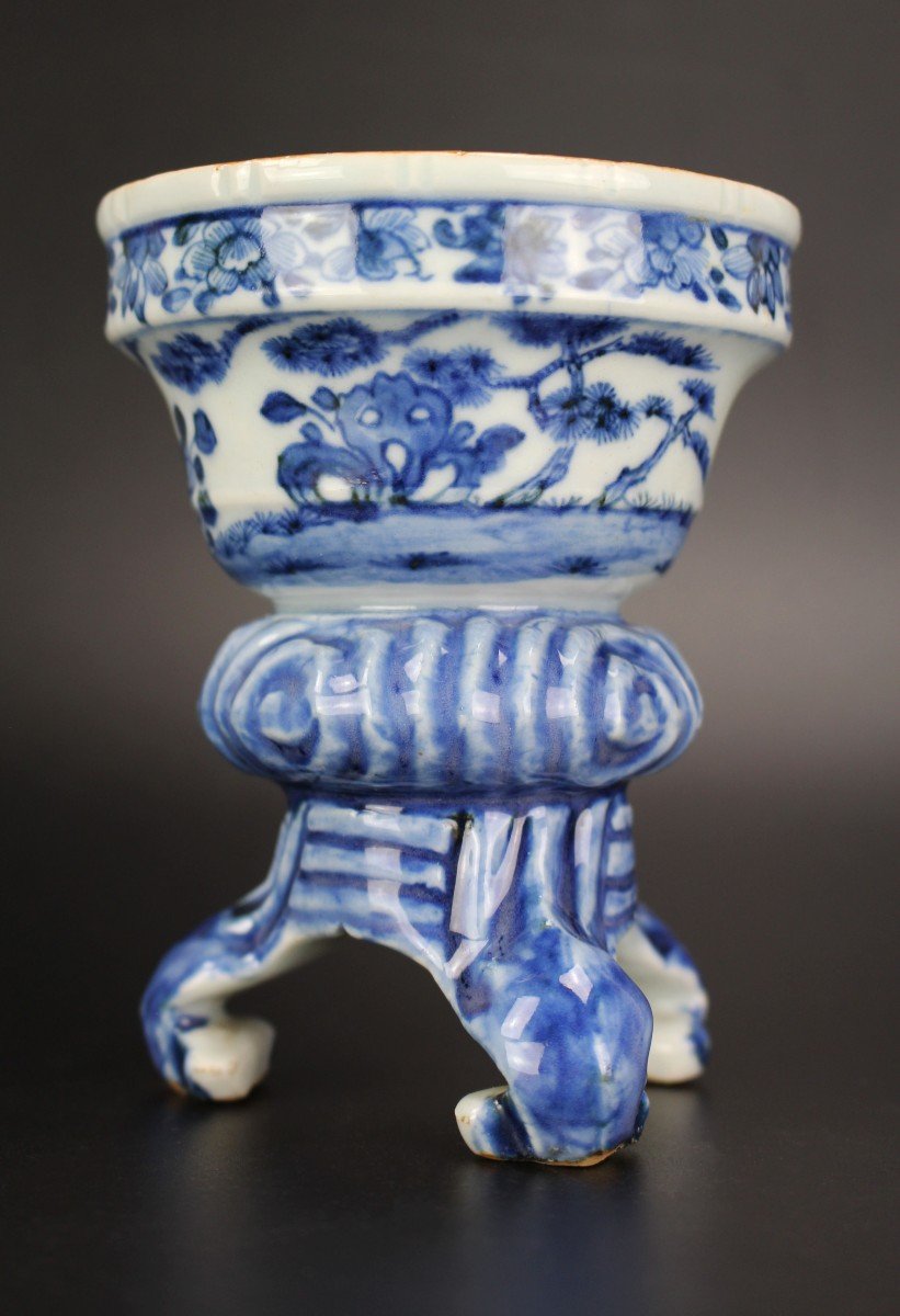 Porcelaine Chinoise Qianlong Bleu Et Blanc 18e Siècle Salières Dynastie Qing Vers 1740-1760-photo-6