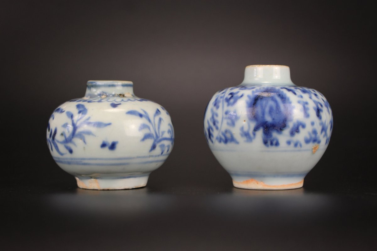 Porcelaine Chinoise Dynastie Ming Pots Bleu Et Blanc Antique 16e Siècle Céramique Chinoise-photo-2