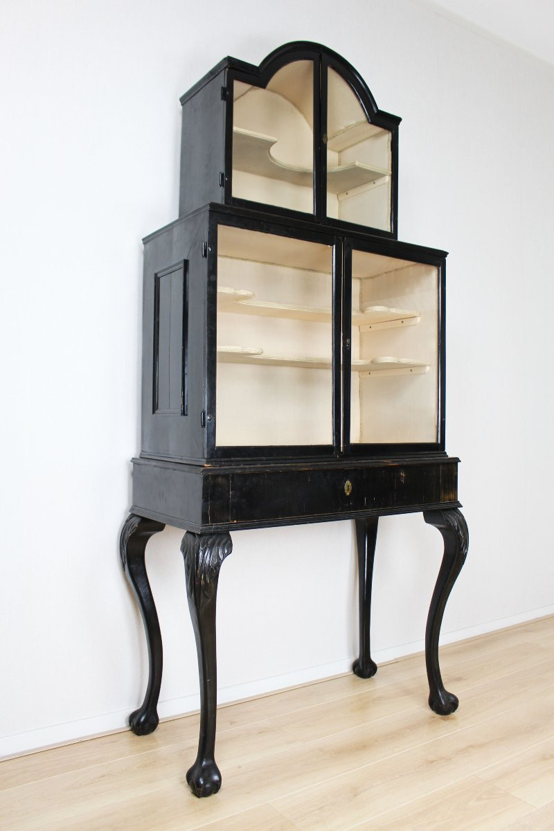Antique English Victorian Display Cabinet. Late 19th Century, Circa 1890 -photo-3