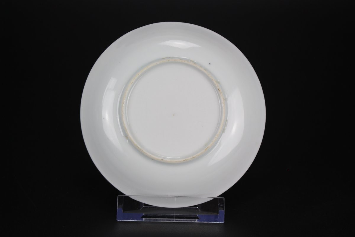 Assiette Soucoupe En Porcelaine Chinoise Kangxi / Yongzheng | Plat à Thé Antique Bleu Et Blanc -photo-4