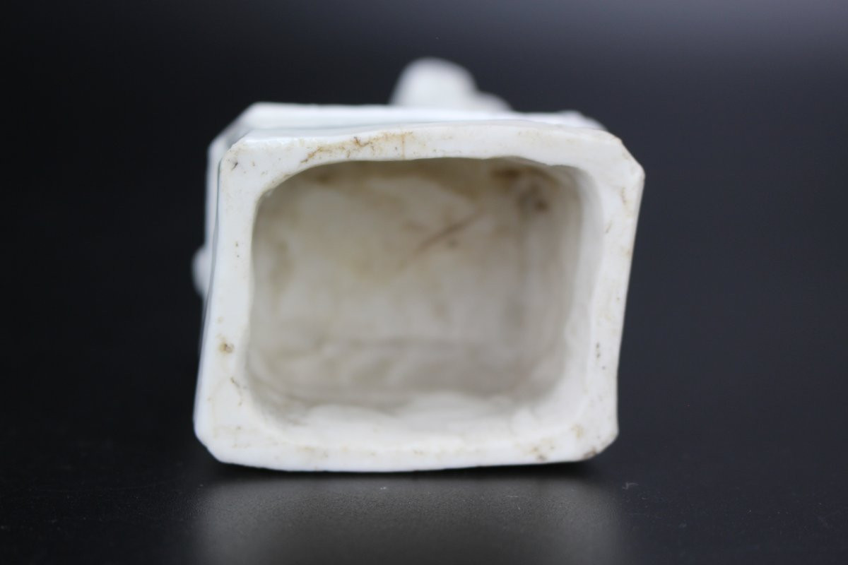 Porte-encens En Porcelaine Chinoise Kangxi Blanc De Chine, Figurine De Lion Foo Sculpture Dehua-photo-4