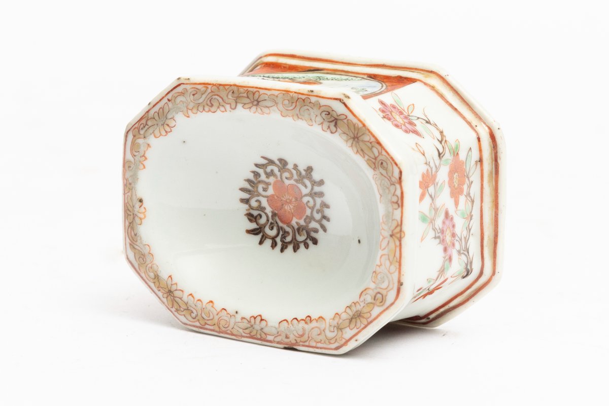 Salière en porcelaine polychrome de Chine famille rose XVIIIe siècle, Chine de Commande antique-photo-4