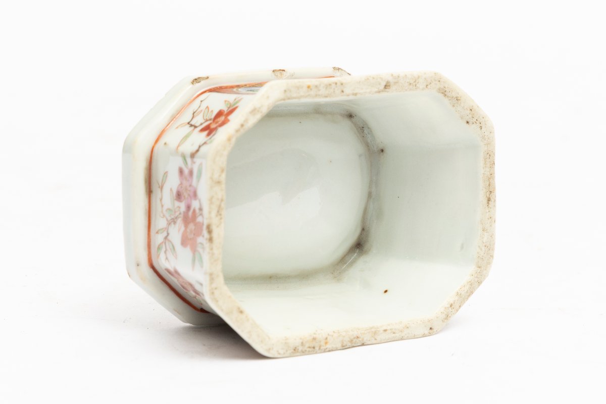 Salière en porcelaine polychrome de Chine famille rose XVIIIe siècle, Chine de Commande antique-photo-3
