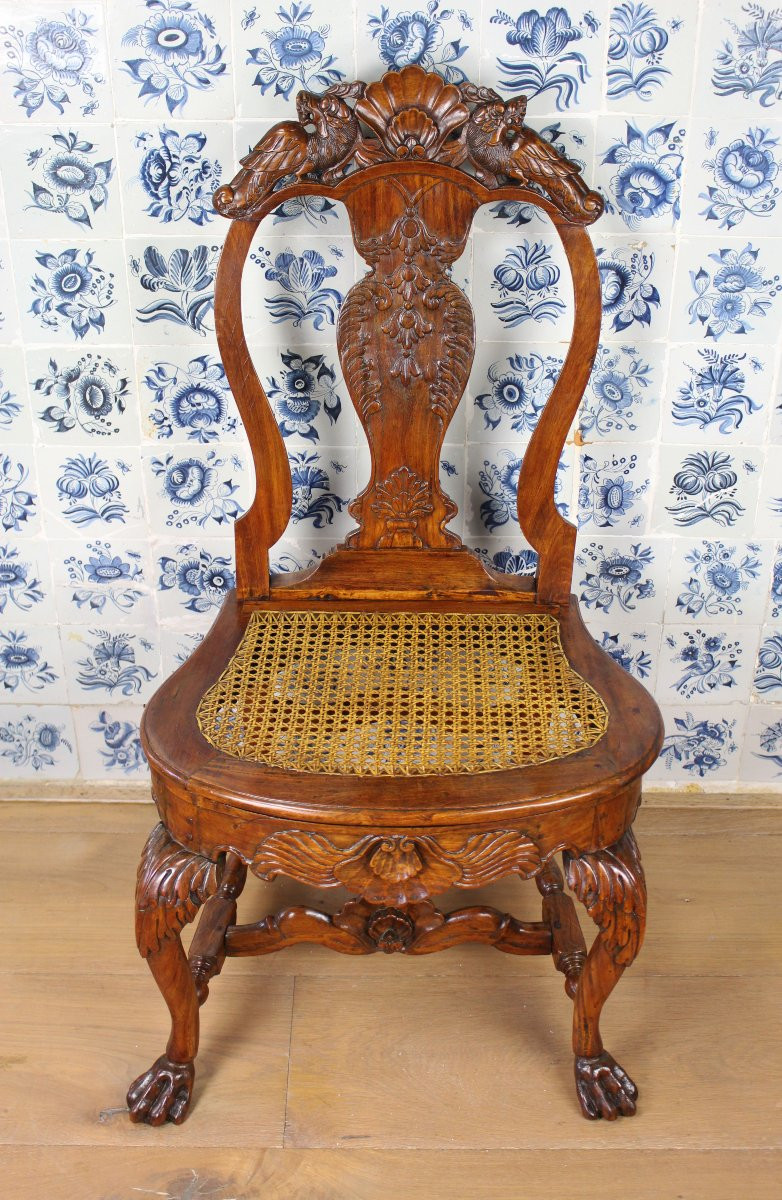 Paire de chaises coloniales hollandaises en bois de satin, Galle, Ceylan, XVIIIe siècle-photo-3