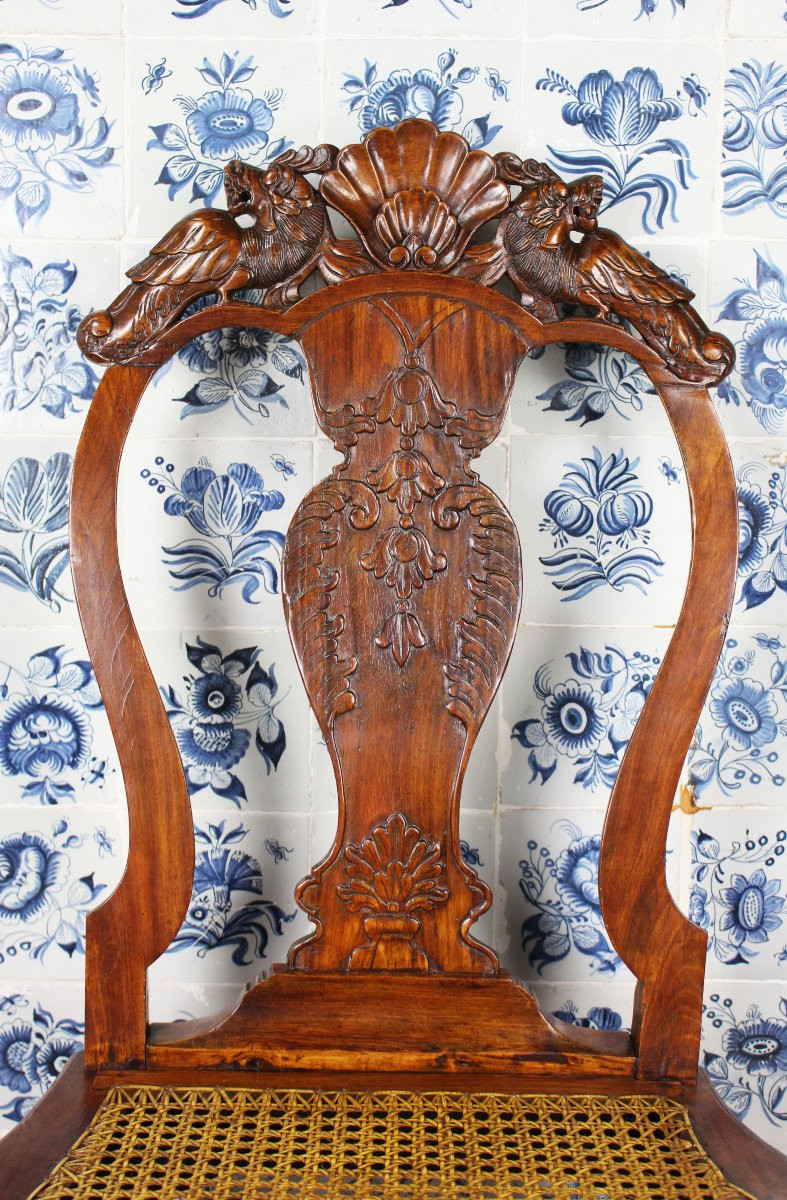 Paire de chaises coloniales hollandaises en bois de satin, Galle, Ceylan, XVIIIe siècle-photo-4