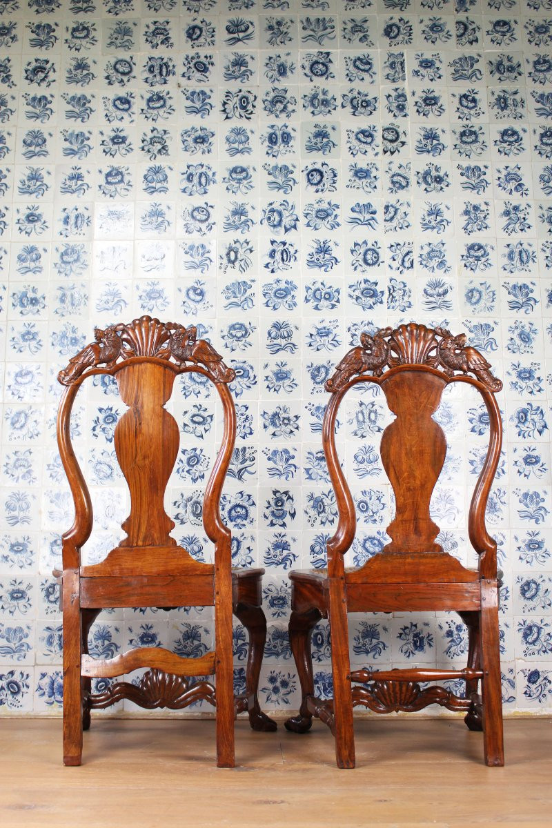Paire de chaises coloniales hollandaises en bois de satin, Galle, Ceylan, XVIIIe siècle-photo-1
