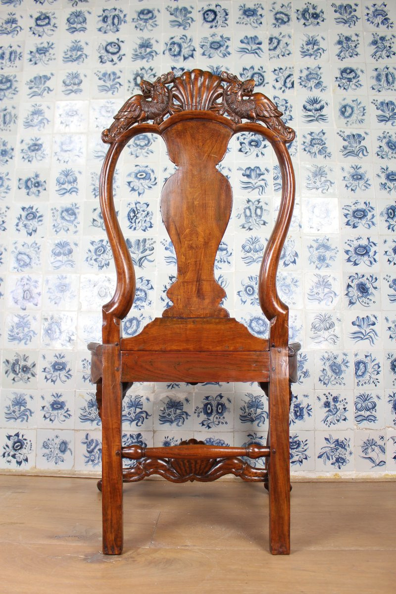 Paire de chaises coloniales hollandaises en bois de satin, Galle, Ceylan, XVIIIe siècle-photo-4