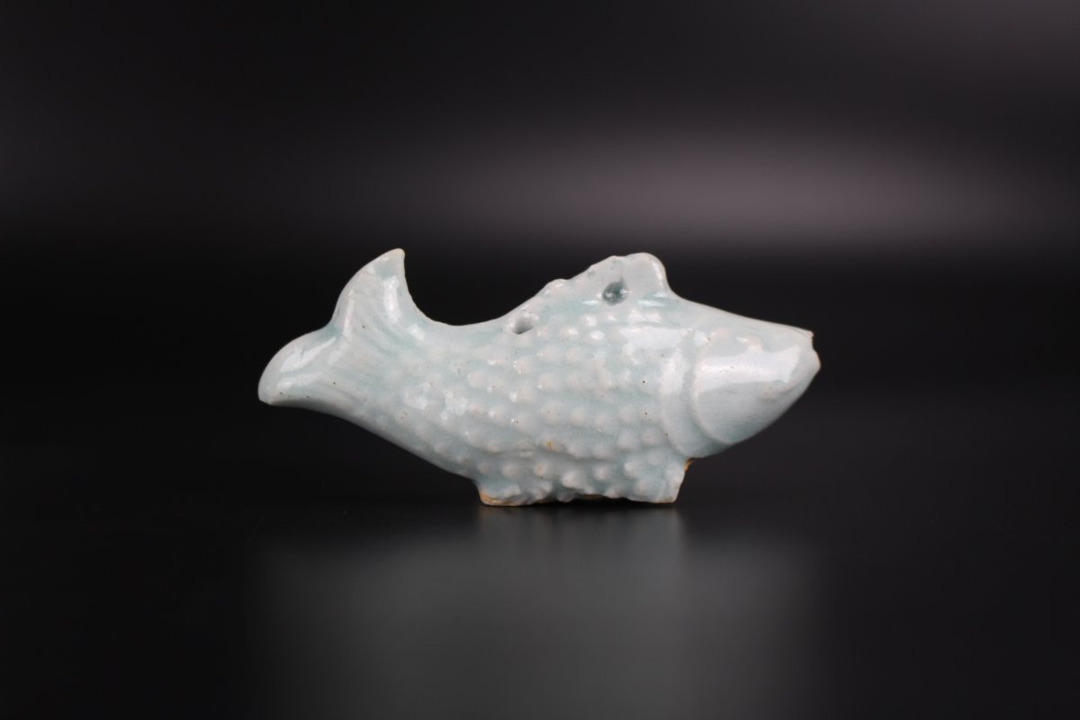 Compte-gouttes en porcelaine chinoise Qingbai, en forme de poisson, dynastie Yuan (1279-1368)-photo-4