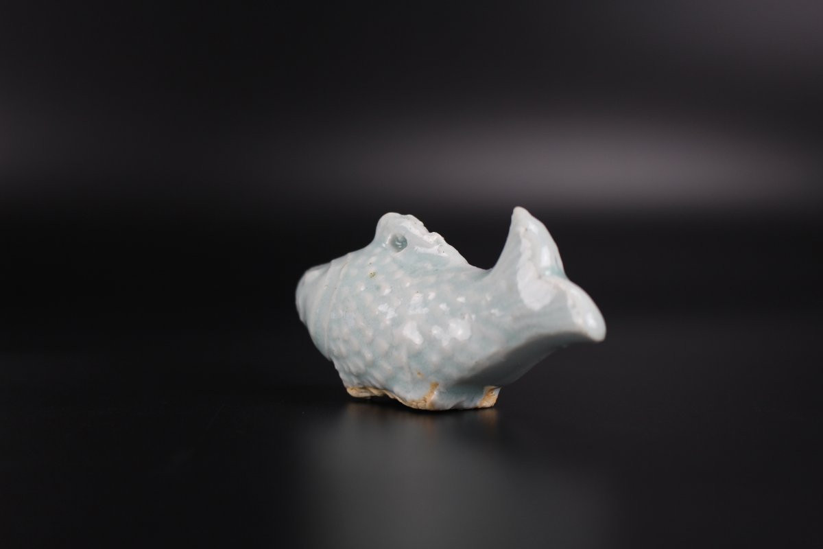 Compte-gouttes en porcelaine chinoise Qingbai, en forme de poisson, dynastie Yuan (1279-1368)-photo-6