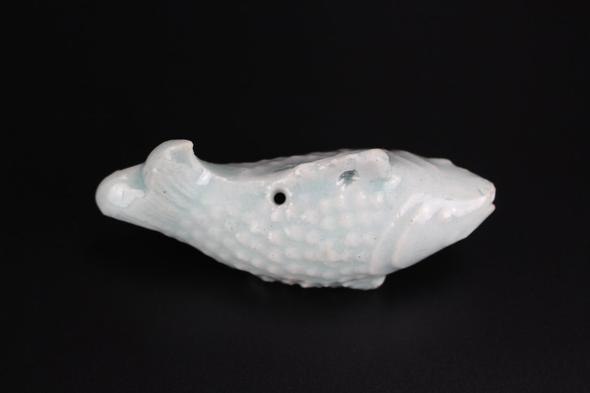 Compte-gouttes en porcelaine chinoise Qingbai, en forme de poisson, dynastie Yuan (1279-1368)-photo-7