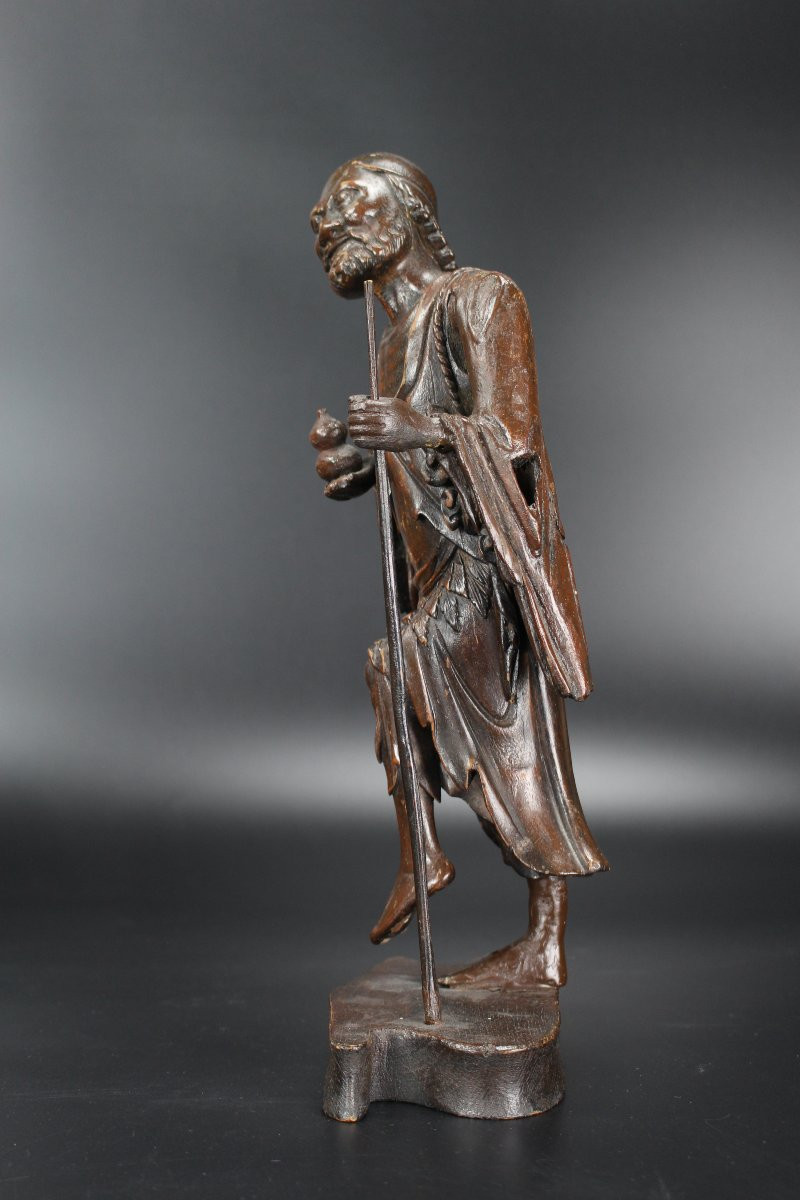 Figurine chinoise en bois laqué de Li Tieguai, dynastie Qing, XVIIIe/XIXe siècle-photo-5