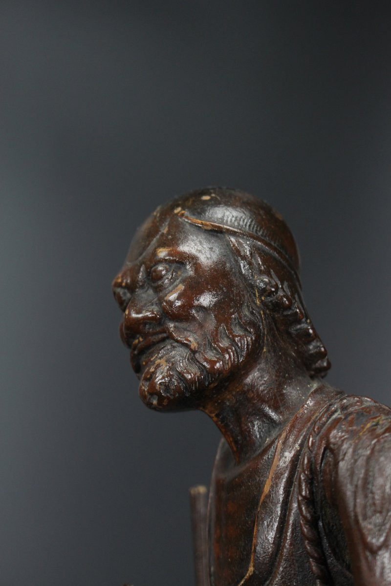 Figurine chinoise en bois laqué de Li Tieguai, dynastie Qing, XVIIIe/XIXe siècle-photo-6