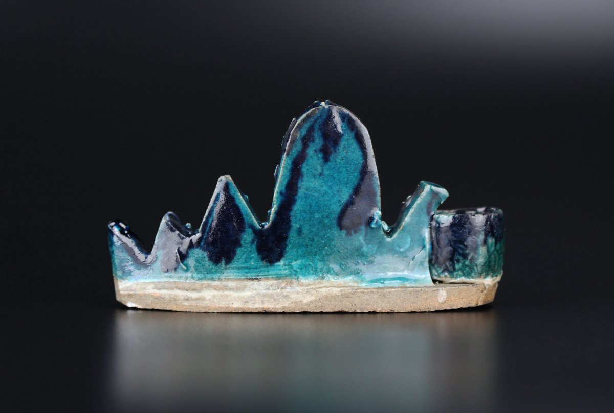 Repose-pinceaux en porcelaine chinoise turquoise, Kangxi et de la dynastie Qing-photo-2