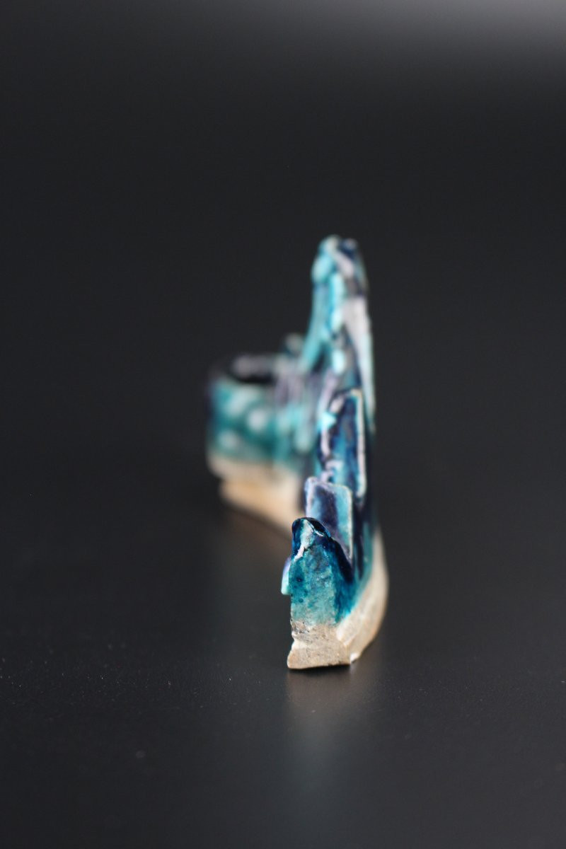 Repose-pinceaux en porcelaine chinoise turquoise, Kangxi et de la dynastie Qing-photo-3