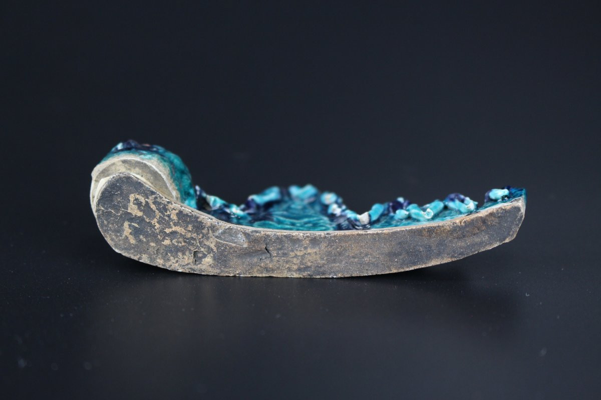 Repose-pinceaux en porcelaine chinoise turquoise, Kangxi et de la dynastie Qing-photo-4