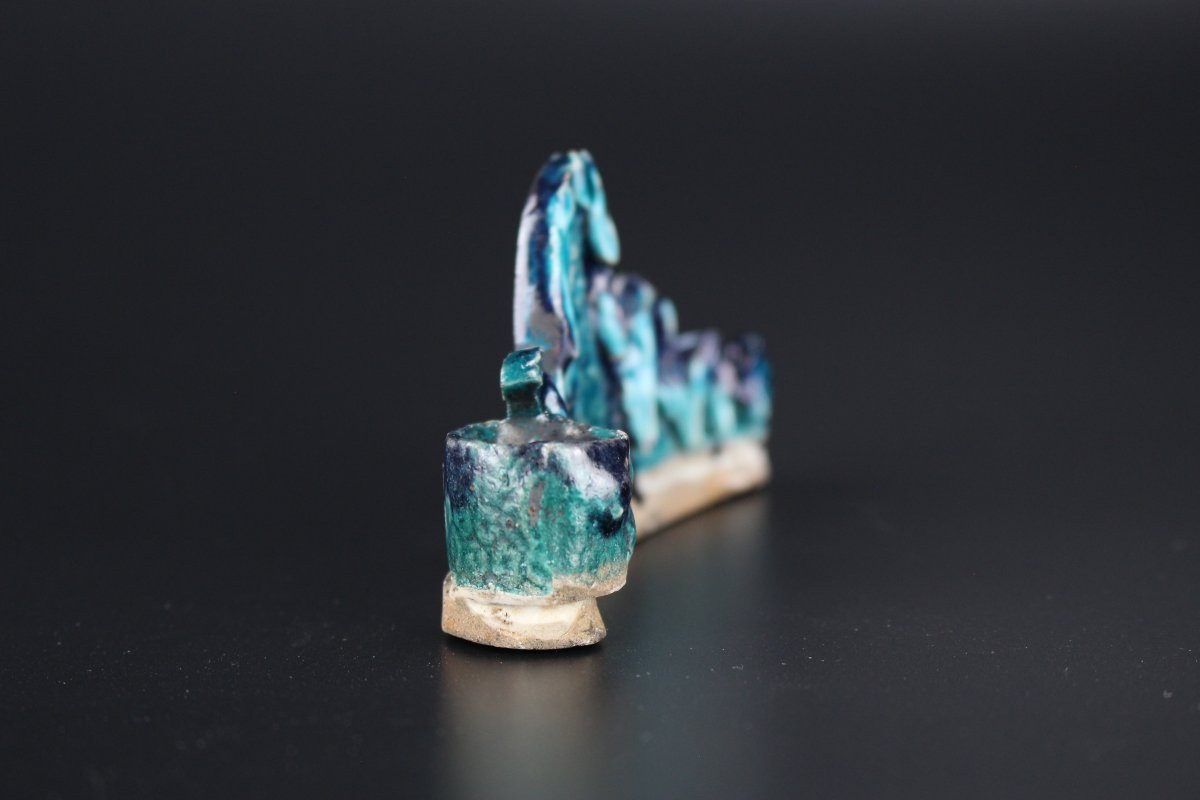 Repose-pinceaux en porcelaine chinoise turquoise, Kangxi et de la dynastie Qing-photo-7