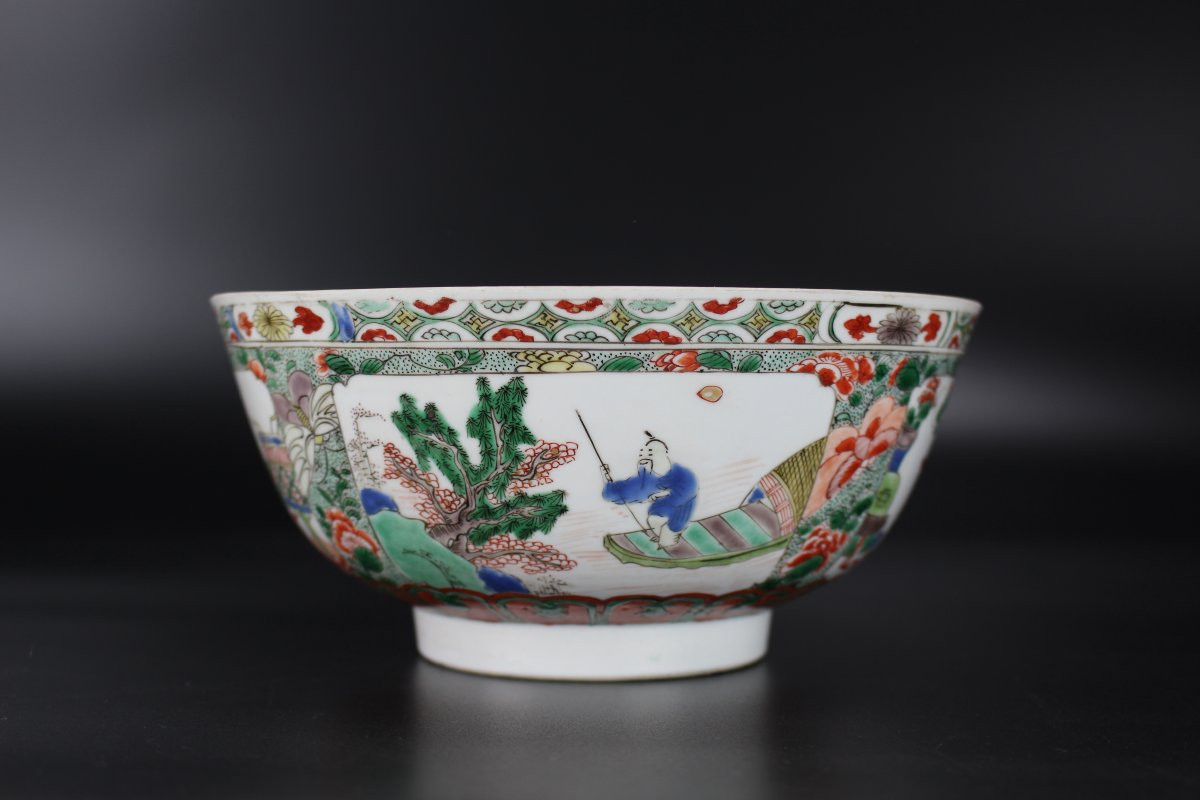 A Chinese Porcelain Famille Verte Bowl, Kangxi Period, 17th / 18th Century, Qing Dynasty-photo-2