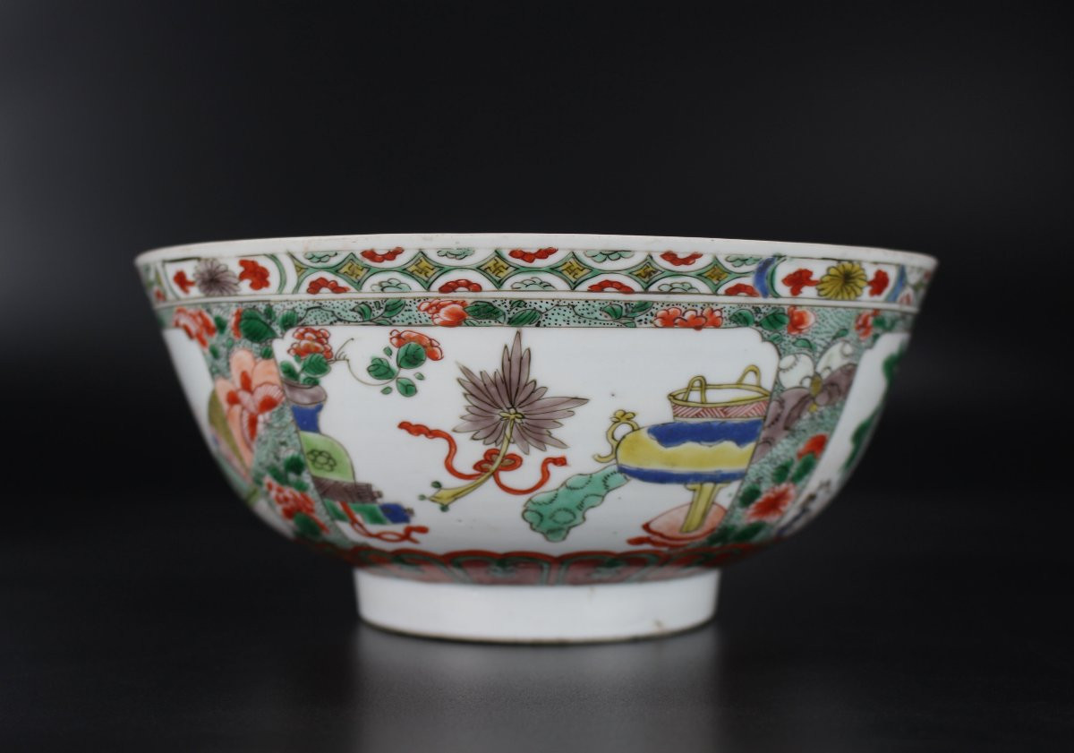 A Chinese Porcelain Famille Verte Bowl, Kangxi Period, 17th / 18th Century, Qing Dynasty-photo-4