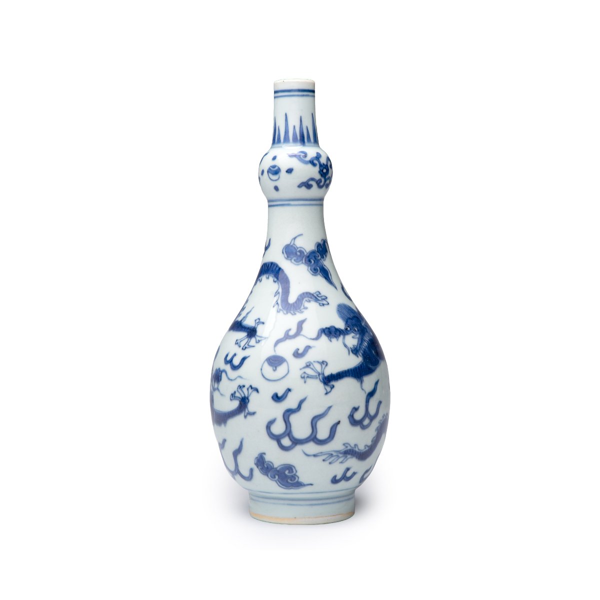 Vase chinois bleu et blanc à décor de « dragon », période Shunzhi (1644-1661)-photo-2