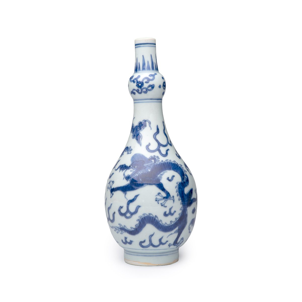 Vase chinois bleu et blanc à décor de « dragon », période Shunzhi (1644-1661)-photo-3