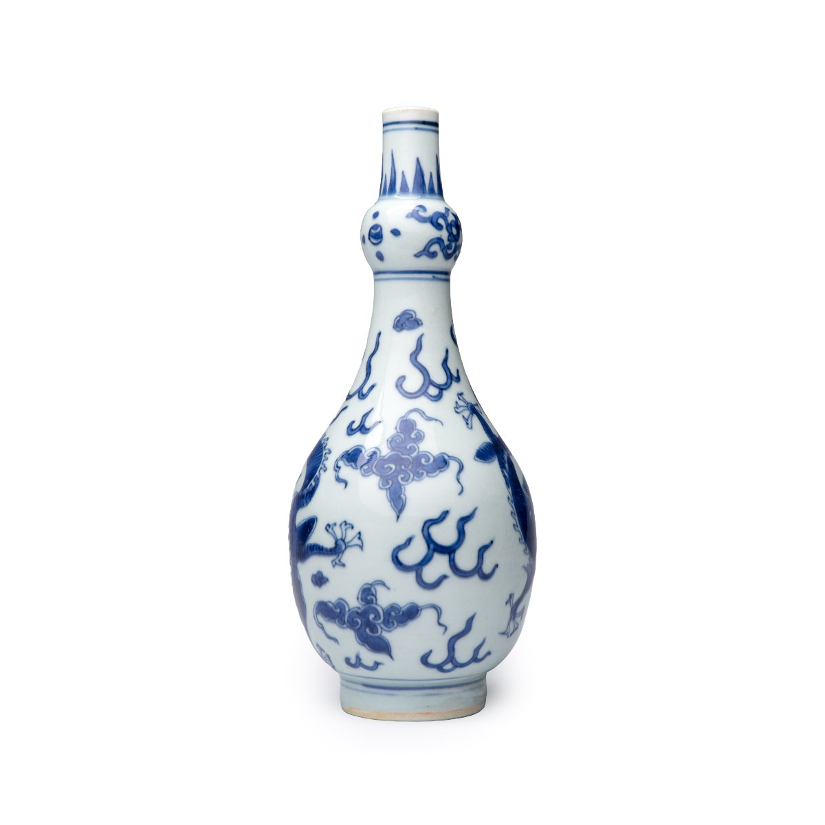Vase chinois bleu et blanc à décor de « dragon », période Shunzhi (1644-1661)-photo-4