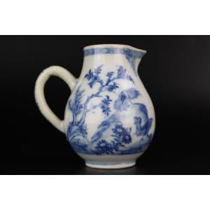 Porcelaine Chinoise d'Exportation Qianlong (1736-1795) Pot à Lait Bleu Et Blanc XVIIIe Siècle