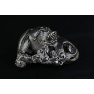 Chinese Bronze Paperweight Ming Dynasty 17th Century Scroll Weight Scholar's Object Sculpture