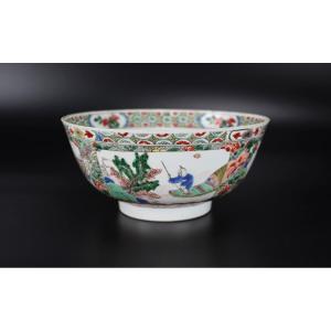 Bol en porcelaine chinoise de la famille verte, période Kangxi, dynastie Qing