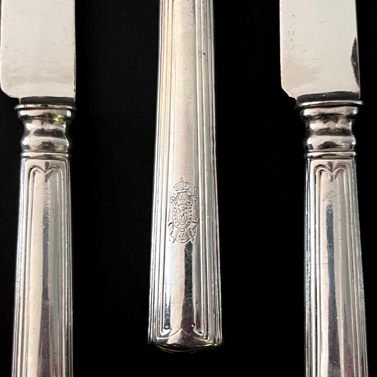 Emperor Napoleon III Silver-plated Service Knives - Second Empire - Christofle-photo-3