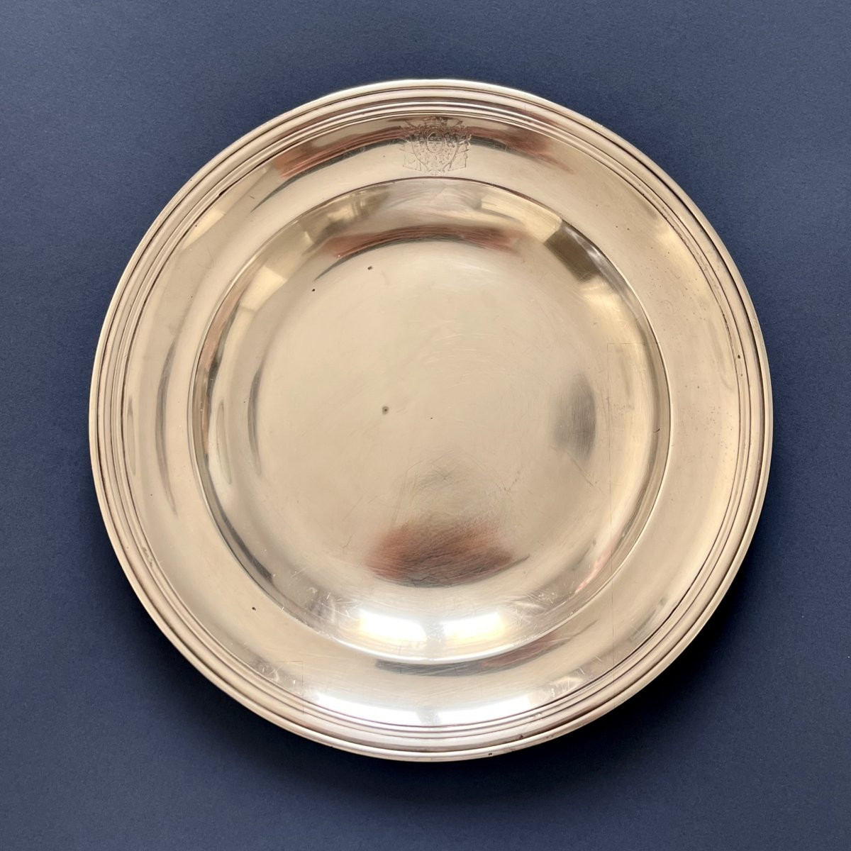 Silver Dish With The Coat Of Arms Of Louis-philippe Duc d'Orléans By Odiot 19th Century - Restoration Period-photo-2
