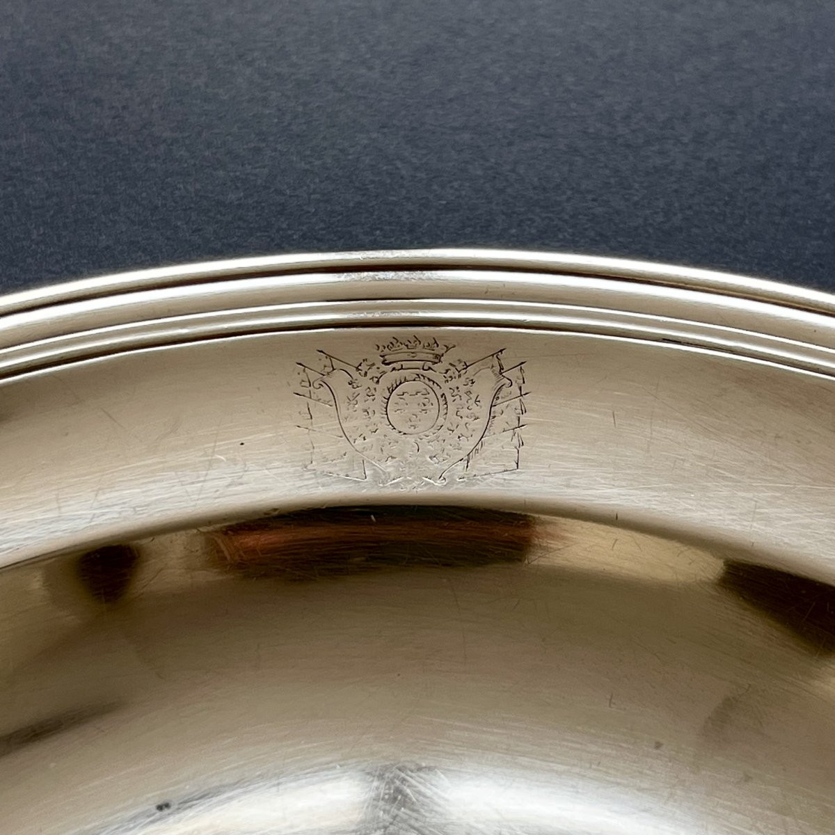 Silver Dish With The Coat Of Arms Of Louis-philippe Duc d'Orléans By Odiot 19th Century - Restoration Period-photo-3