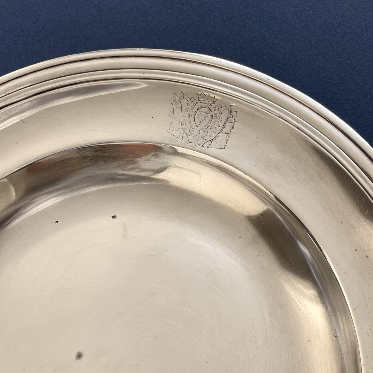 Silver Dish With The Coat Of Arms Of Louis-philippe Duc d'Orléans By Odiot 19th Century - Restoration Period-photo-4