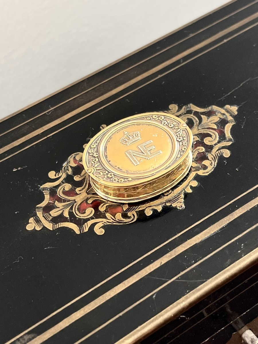 Vermeil Pill Box With Napoleon III And Eugenie Under Imperial Crown, Hénin-photo-4