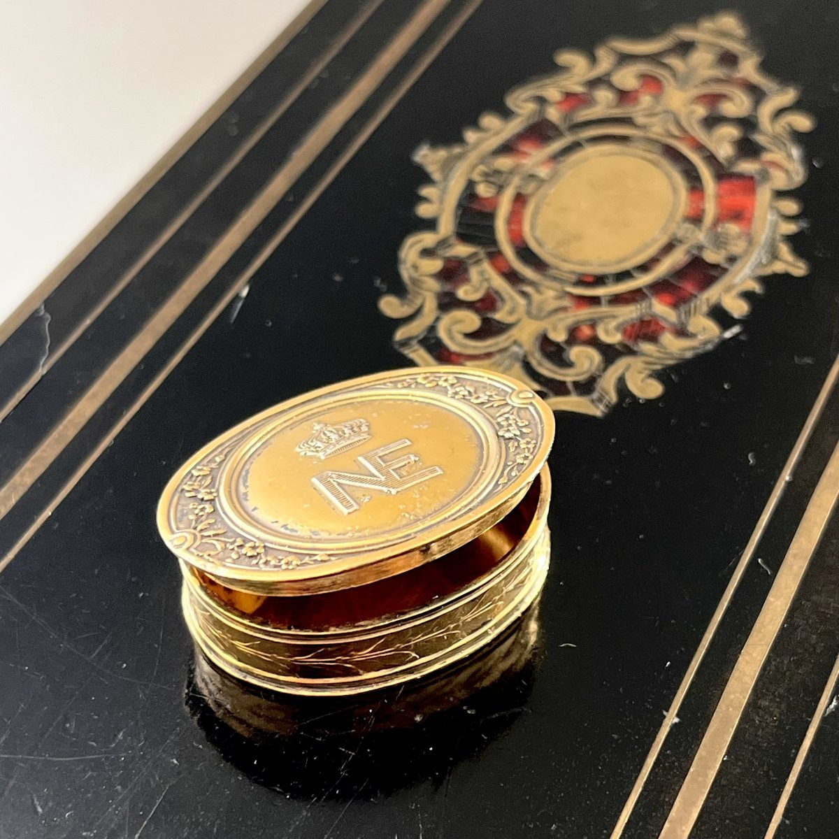 Vermeil Pill Box With Napoleon III And Eugenie Under Imperial Crown, Hénin-photo-6
