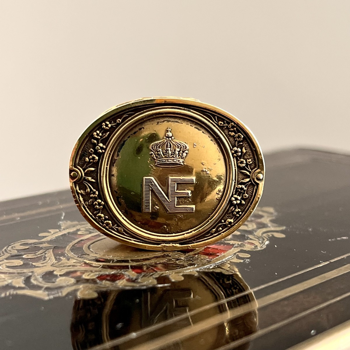 Vermeil Pill Box With Napoleon III And Eugenie Under Imperial Crown, Hénin