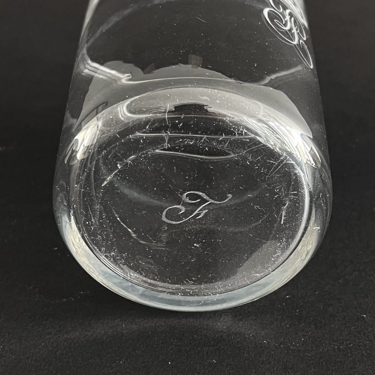 Grand verre gobelet du service du roi Louis-Philippe au Château de Fontainebleau -chiffre royal-photo-3