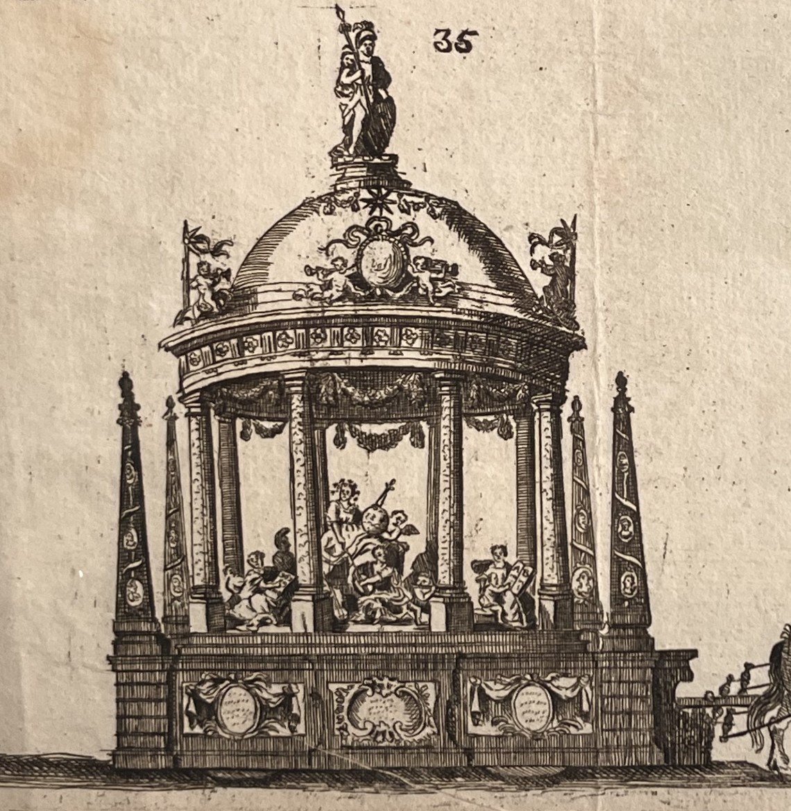 Procession pour le Jubilé de sept cens ans De Saint Macaire en 1767 - Eau Forte XVIIIe 
