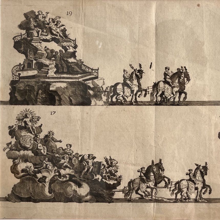 Procession pour le Jubilé de sept cens ans De Saint Macaire en 1767 - Eau Forte XVIIIe