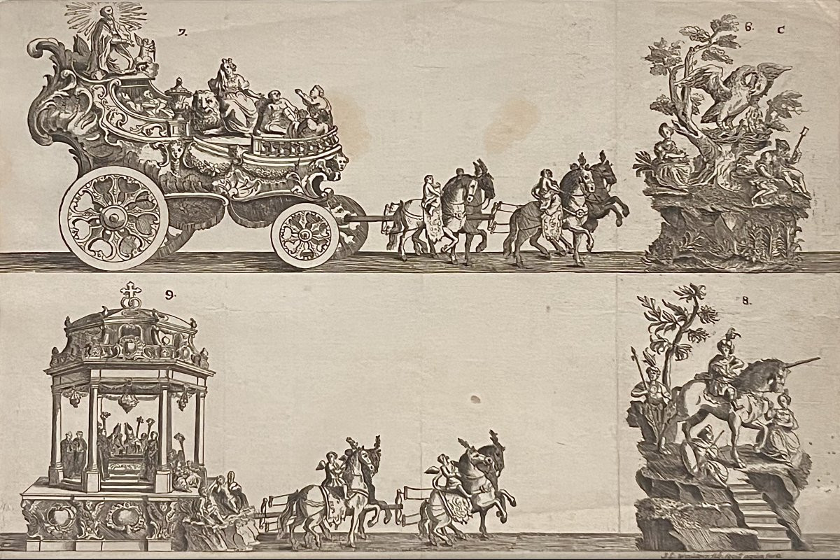Procession pour le Jubilé de sept cens ans De Saint Macaire en 1767 - Eau Forte XVIIIe-photo-2