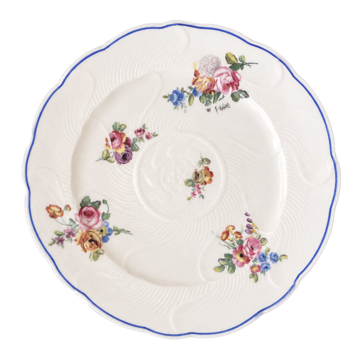 Deux assiettes en porcelaine tendre de la manufacture Royale de Sèvres à décor de fleurs XVIIIe-photo-2