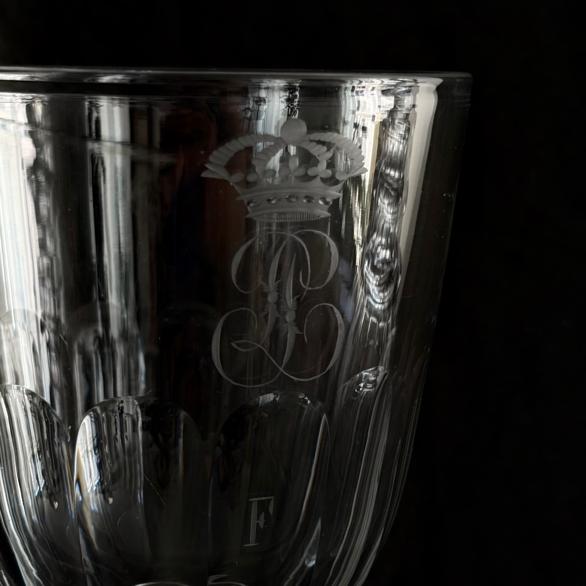 Verre à bière du roi Louis-Philippe au Château de Fontainebleau - XIXe -photo-2