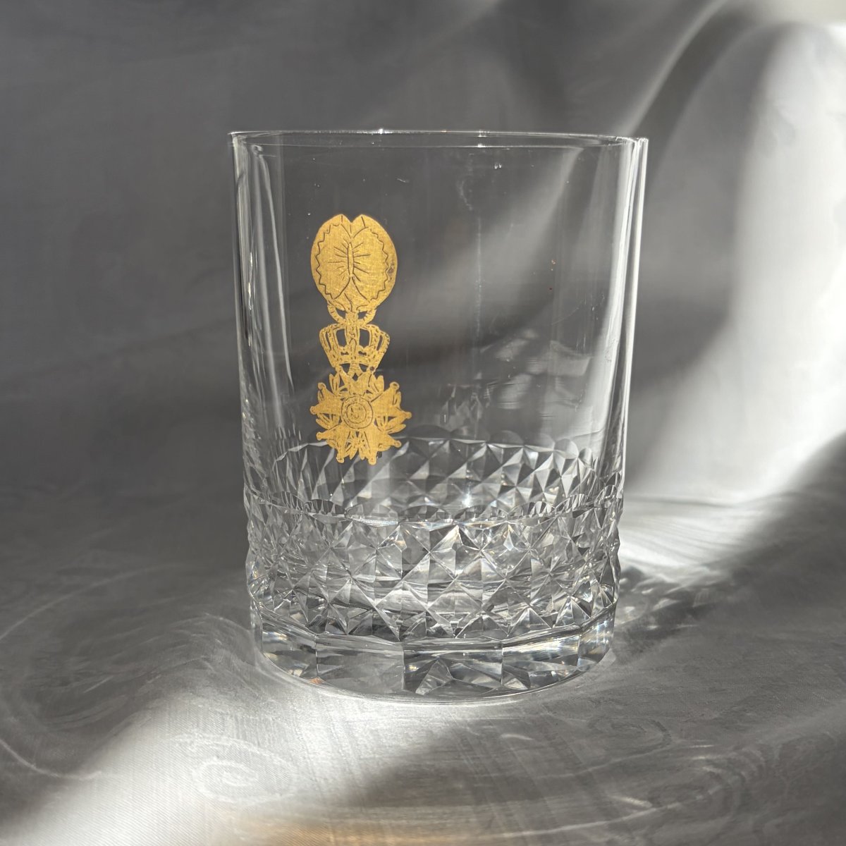 Cut Crystal Goblet Adorned With A Gold Legion Of Honor Under A Royal Crown