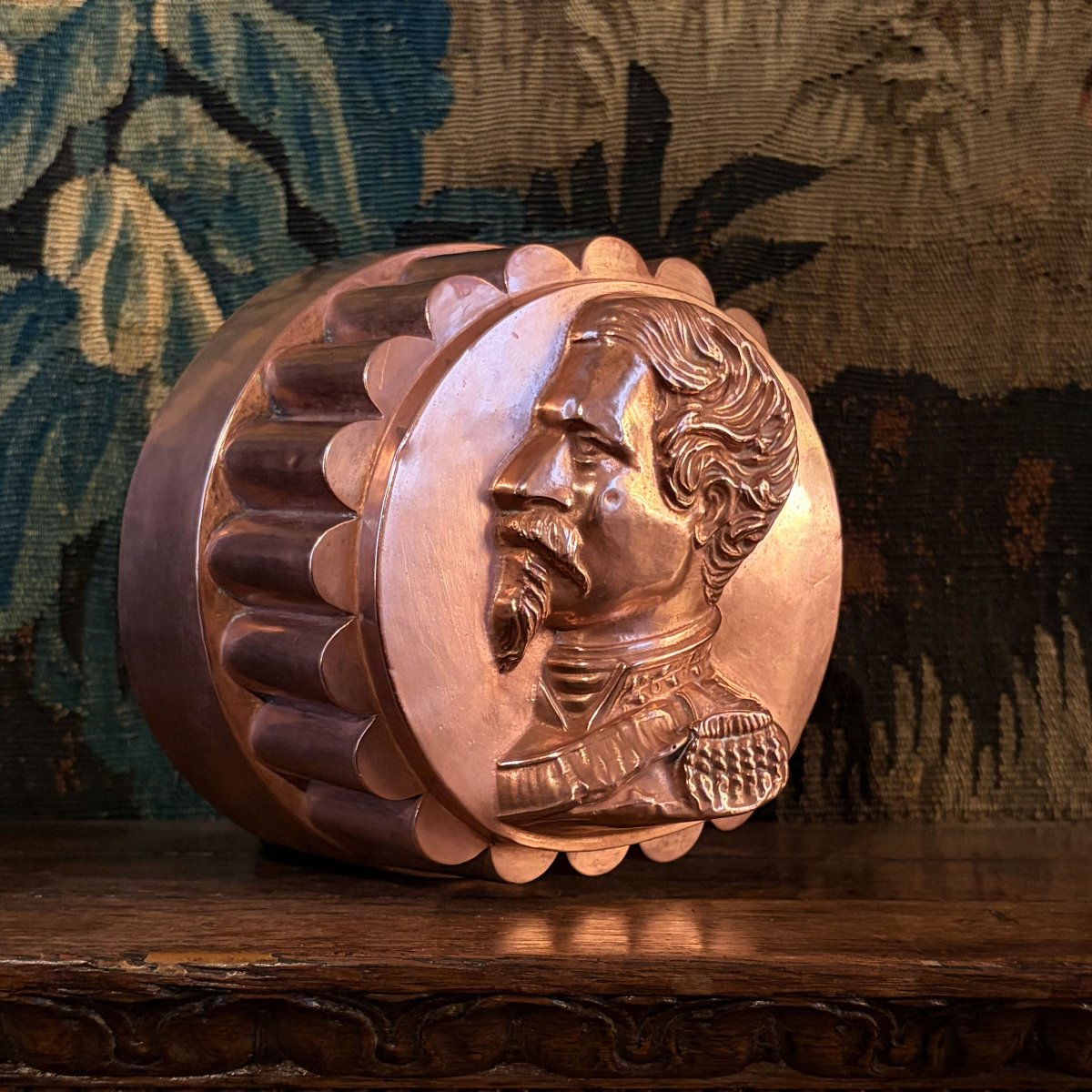 Copper Mold Featuring The Profile Of Emperor Napoleon III, Second Empire Period-photo-2